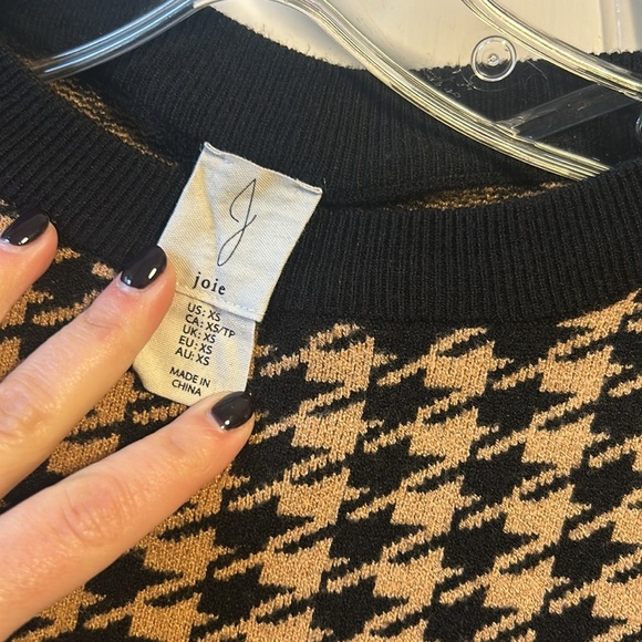 Joie Houndstooth Sweater with Button Up Blouse - Picture 5 of 5